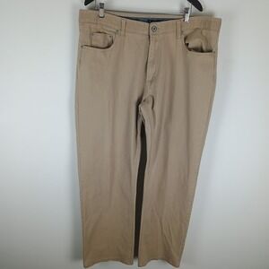 Iron Co Men Pants 40X28 Tan Khaki Casual Classic Cotton Spandex Blend Chinos